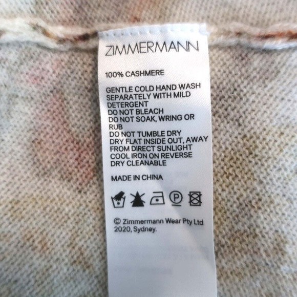 Zimmermann Blouson Sleeve Turtleneck Sweater Lucky Cream Paisley Print Size 1 - Picture 6 of 6